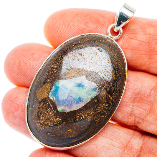 Premium Boulder Opal Pendant 2" (.925 Sterling Silver)