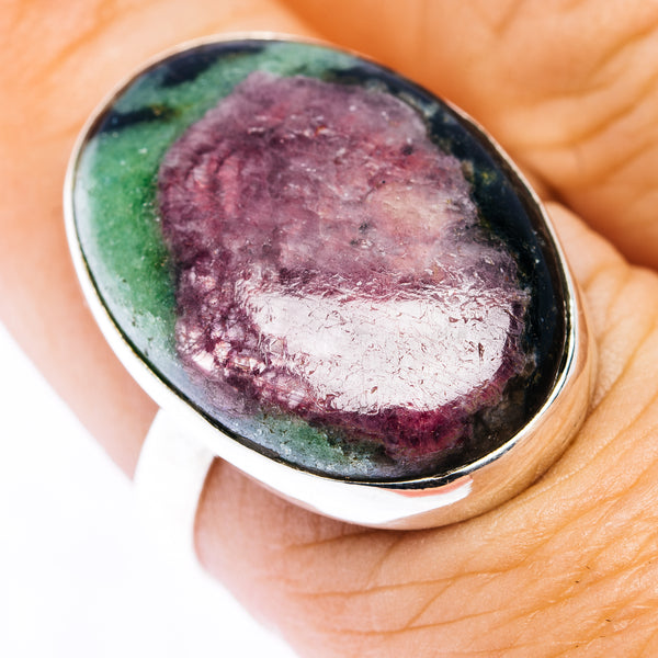 Fire Ruby Zoisite Ring Size 8.5 (.925 Sterling Silver)