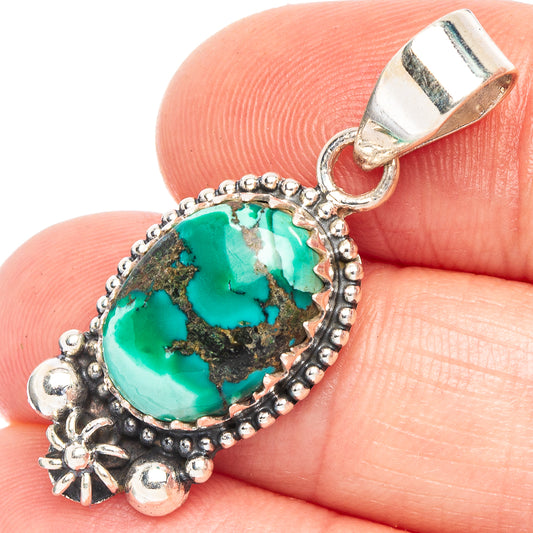 Arizona Turquoise Pendant 1 3/8" (925 Sterling Silver) P43930