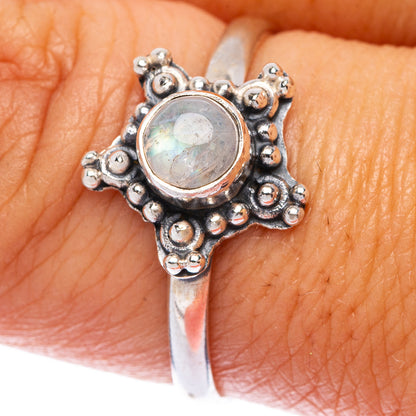 Rainbow Moonstone Dainty Ring Size 8.75 (925 Sterling Silver) R145807