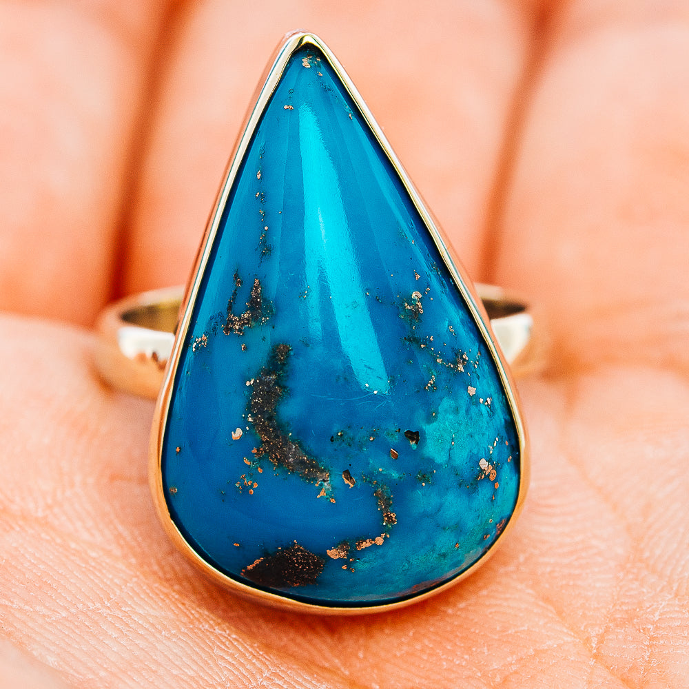 Persian Turquoise Ring Size 8 (German Silver)