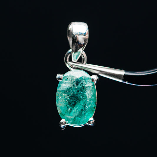 Premium Faceted Zambian Emerald Pendant 3/4" (.925 Sterling Silver)