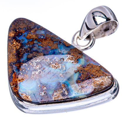 Rare Boulder Opal Pendant 1 1/8" (925 Sterling Silver) P41397