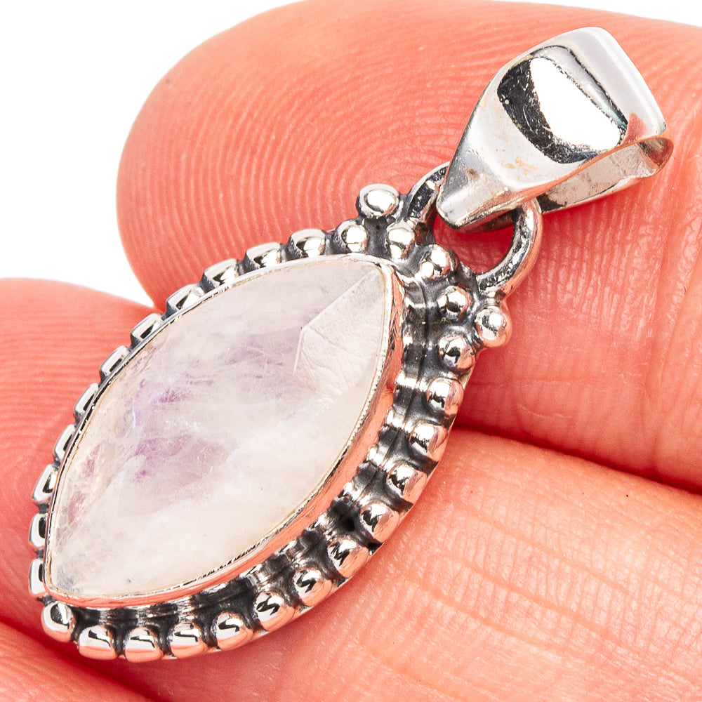 Rainbow Moonstone Pendant 1 1/8" (925 Sterling Silver) P44926