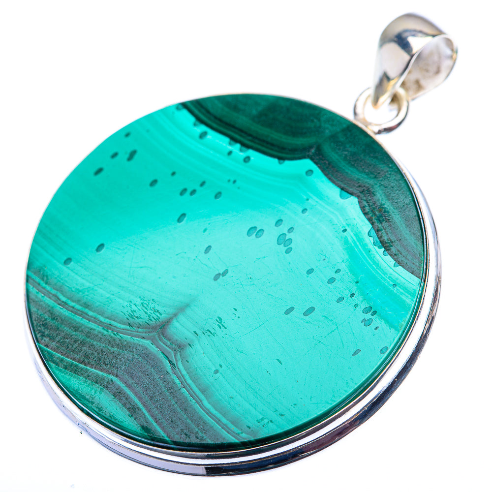 Malachite Coin Pendant 1 7/8" (925 Sterling Silver) PD38547
