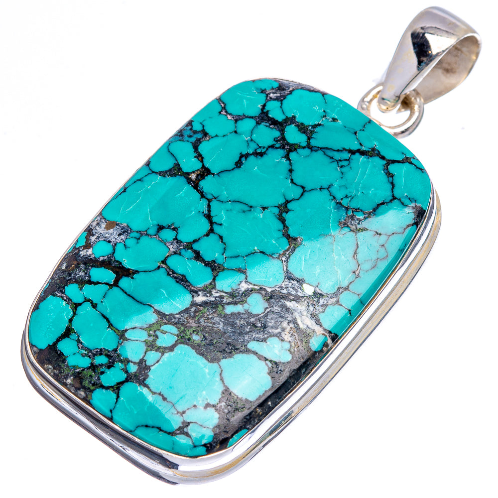 Premium Tibetan Turquoise Pendant 2" (.925 Sterling Silver)