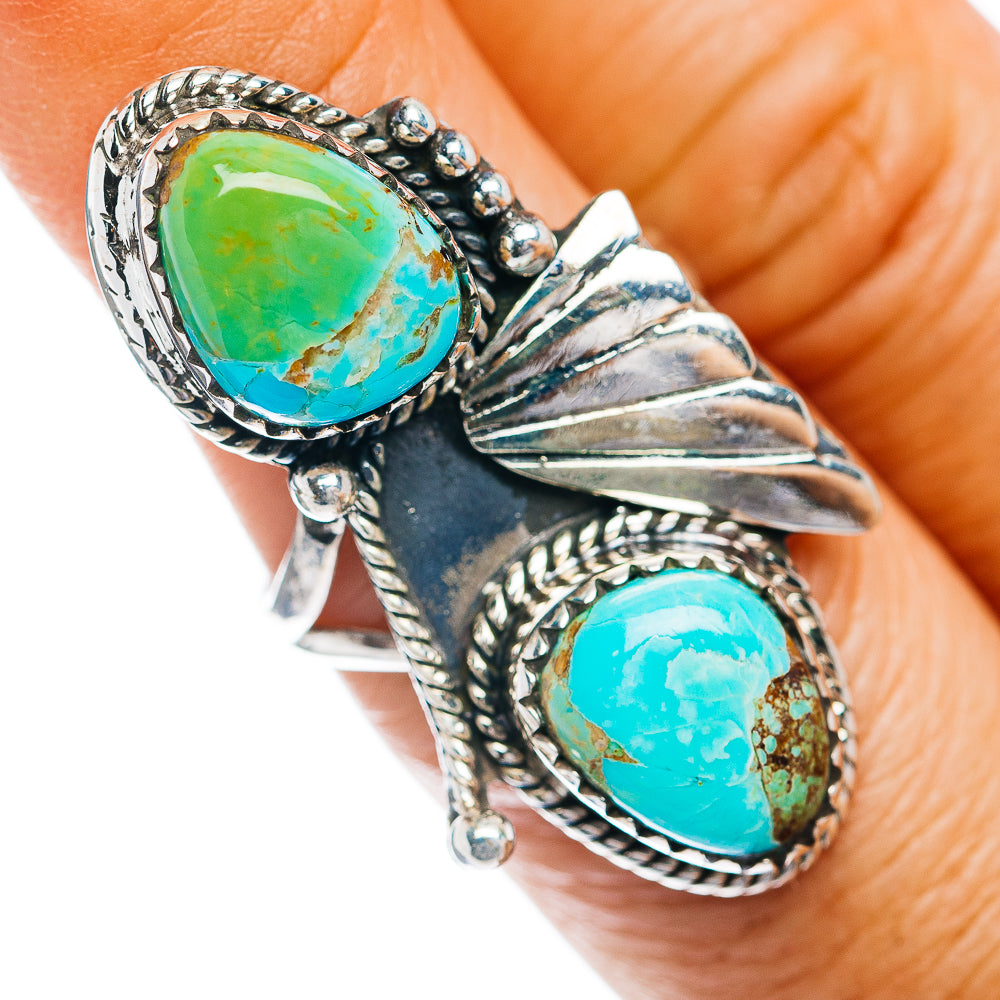 Exclusive Southwestern Style Royston Turquoise Ring Size 6.75 (.925 Sterling Silver)