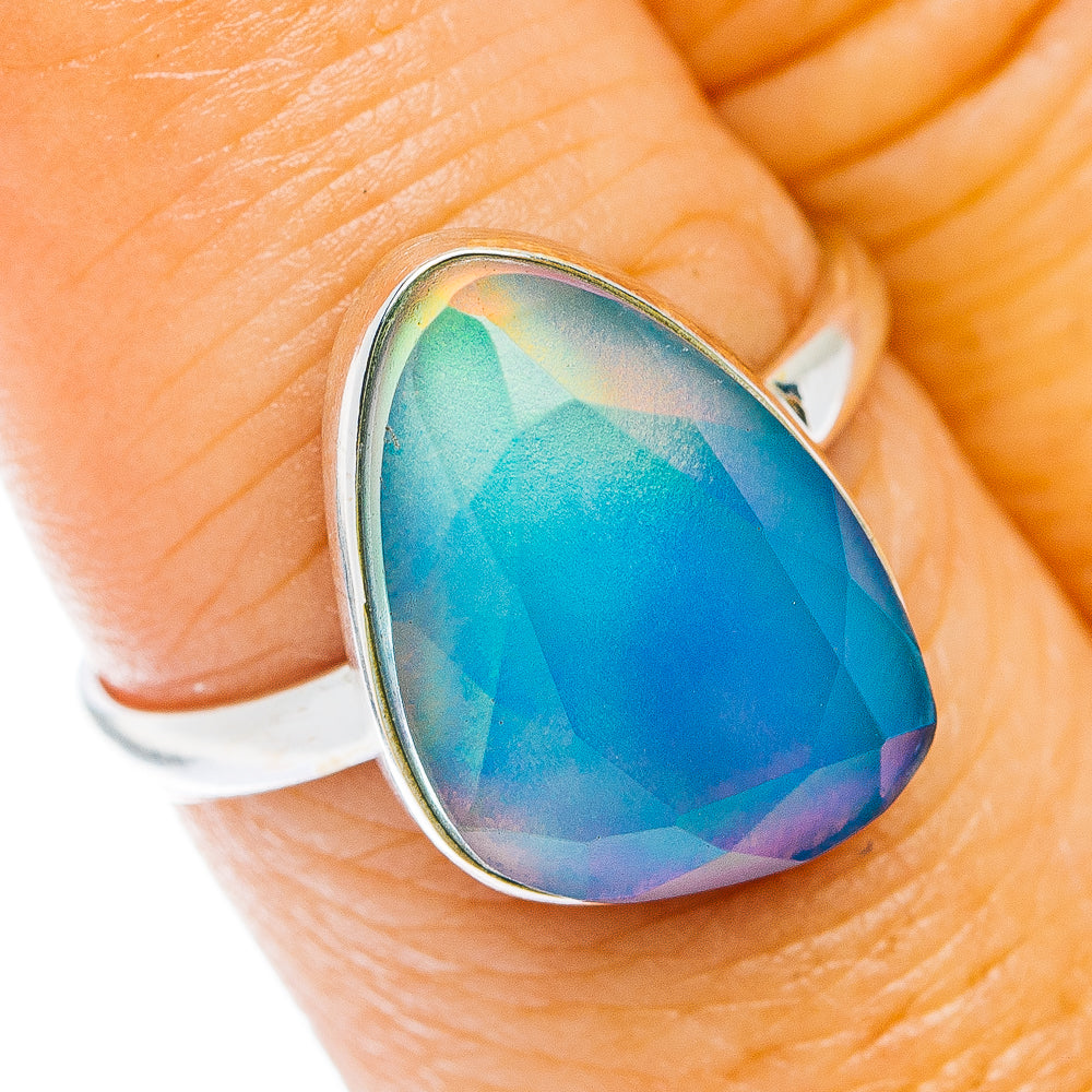 Aurora Opal Ring Size 8 (.925 Sterling Silver)