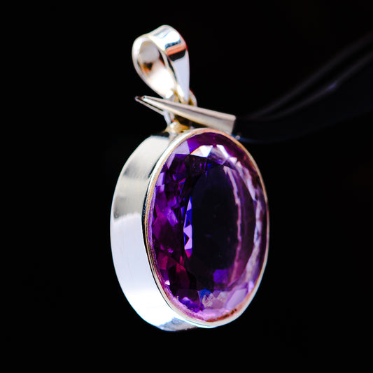 14.84ct Premium Faceted Amethyst Pendant 1" (.925 Sterling Silver)