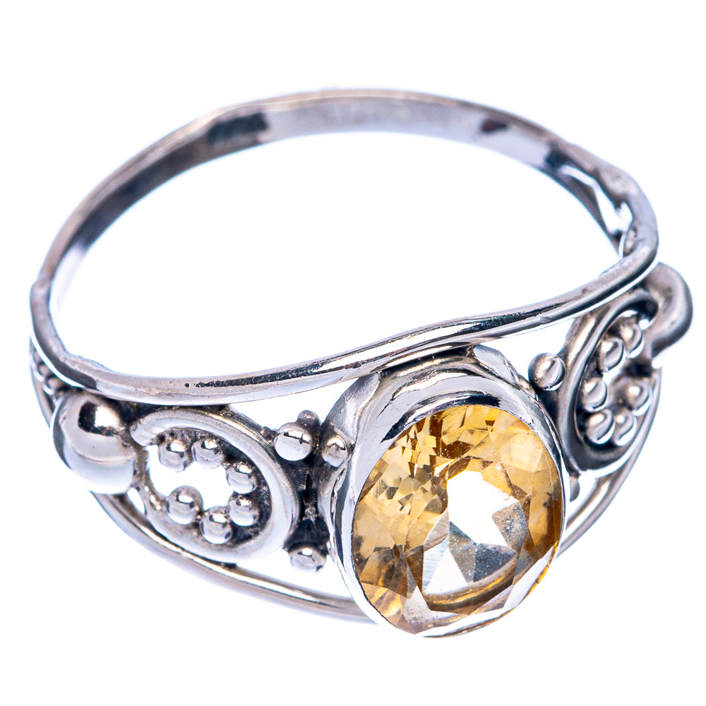 Faceted Citrine Dainty Ring Size 8.25 (925 Sterling Silver) R145070