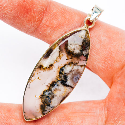 Premium Flower Agate Pendant 2 1/4" (.925 Sterling Silver)