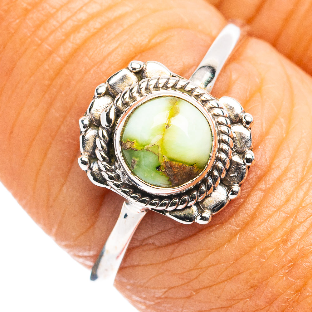Sonoran Gold Turquoise Dainty Ring Size 8.75 (.925 Sterling Silver)