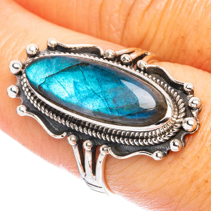 Labradorite Ring Size 7.5 (925 Sterling Silver) R4752