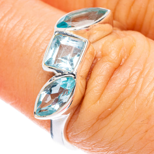 Blue Topaz Ring Size 6.75 (925 Sterling Silver) R2420
