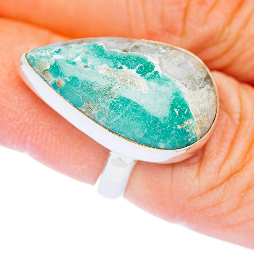 Premium Variscite Ring Size 6.25 Adjustable (.925 Sterling Silver)