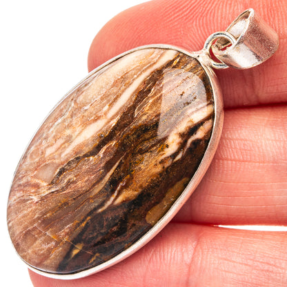 Zebra Jasper Pendant 1 7/8" (Silver Plated)
