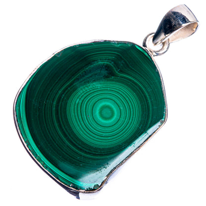 Malachite 925 Sterling Silver Pendant 1 5/8"