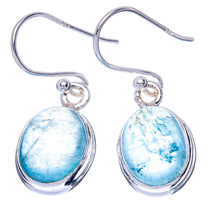 Aquamarine Earrings 1 1/8" (925 Sterling Silver) E1490