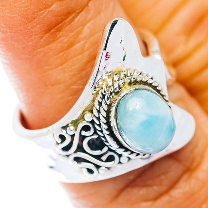 Larimar Ring Size 6 Adjustable (.925 Sterling Silver)