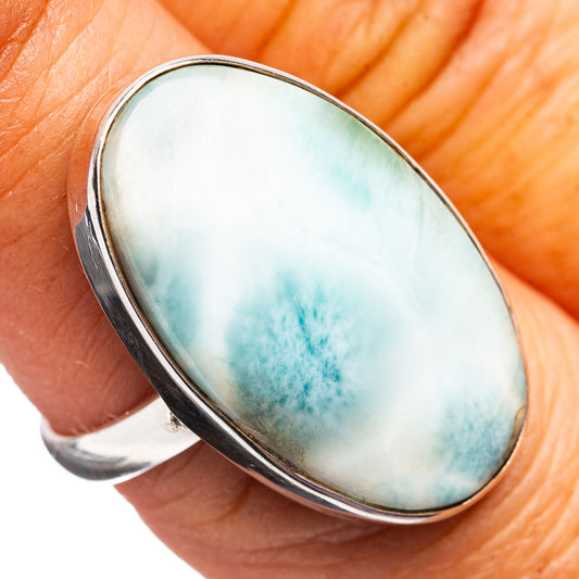 Premium Larimar Ring Size 7 (.925 Sterling Silver)