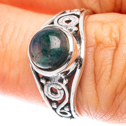 Green Moss Agate 925 Sterling Silver Ring Size 6.75 (925 Sterling Silver) R5363