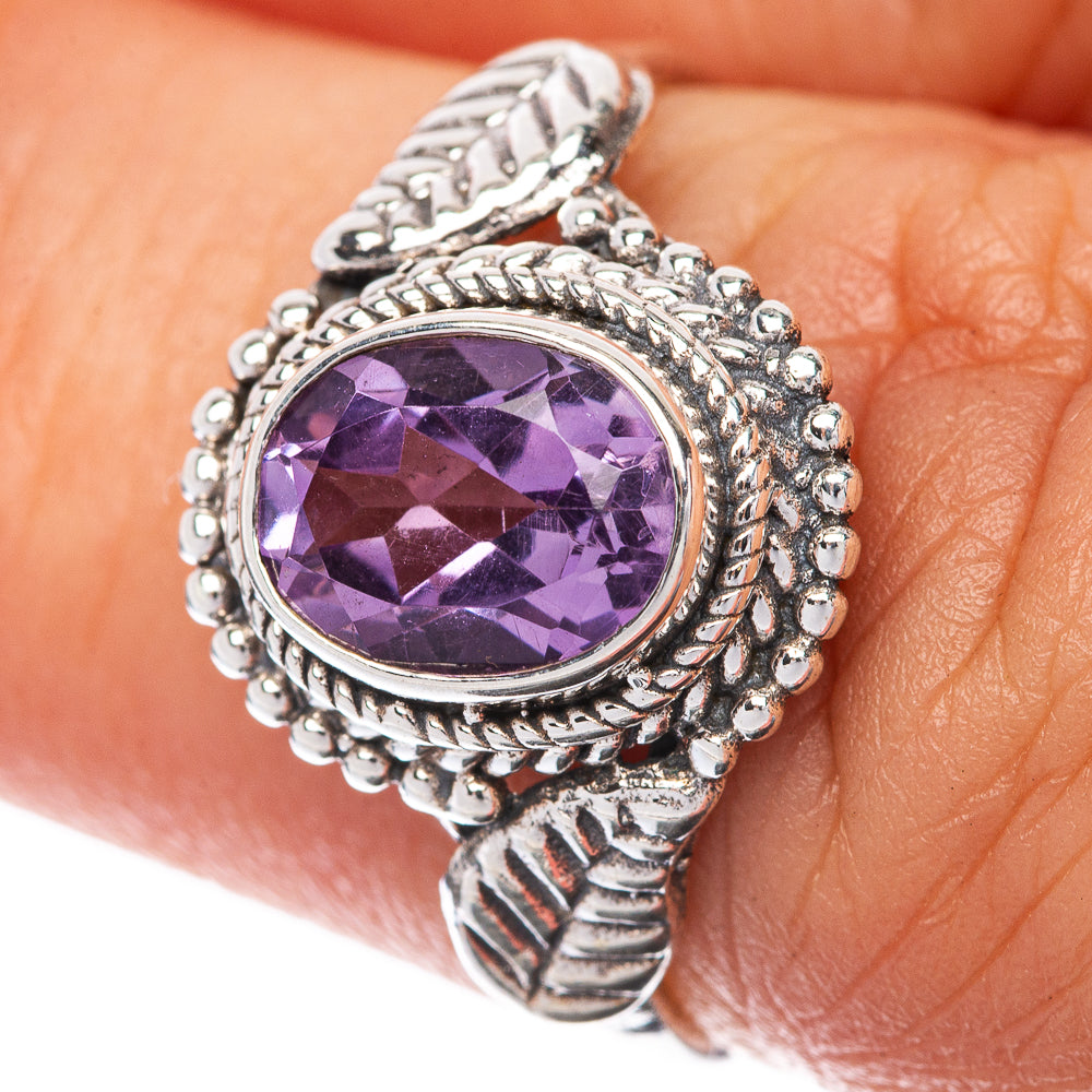 Faceted Amethyst Dainty Ring Size 6.75 (925 Sterling Silver) R145230