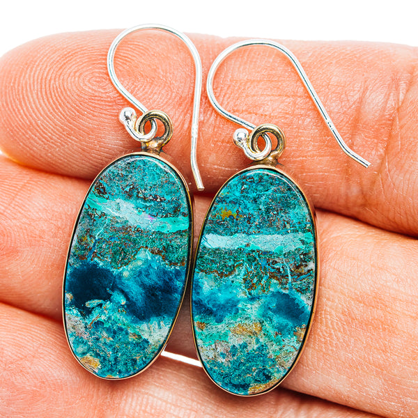 Shattuckite Earrings 1 5/8" (German Silver)