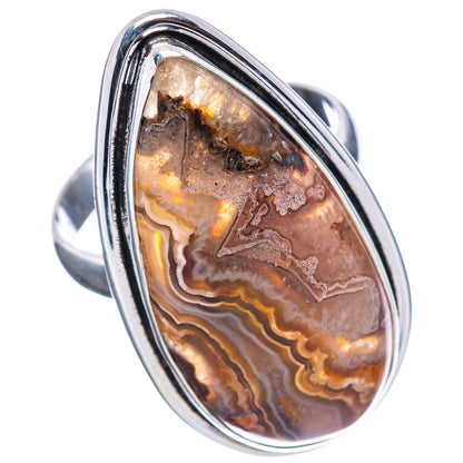 Premium Crazy Lace Agate Ring Size 8 (.925 Sterling Silver)