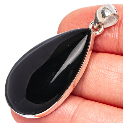 Black Onyx Pendants 1 3/4" (925 Sterling Silver) P43274