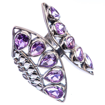 Large Faceted Amethyst 925 Sterling Silver Ring Size 6.75