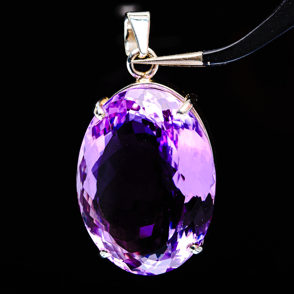 Premium Brazilian Amethyst Pendant 1 5/8" (.925 Sterling Silver)