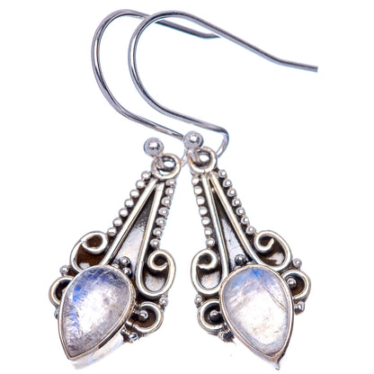Rainbow Moonstone EarDainty Rings 1 1/2" (925 Sterling Silver) E433134