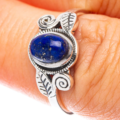Lapis Lazuli Leaf 925 Sterling Silver Ring Size 6.75 (925 Sterling Silver) R5319