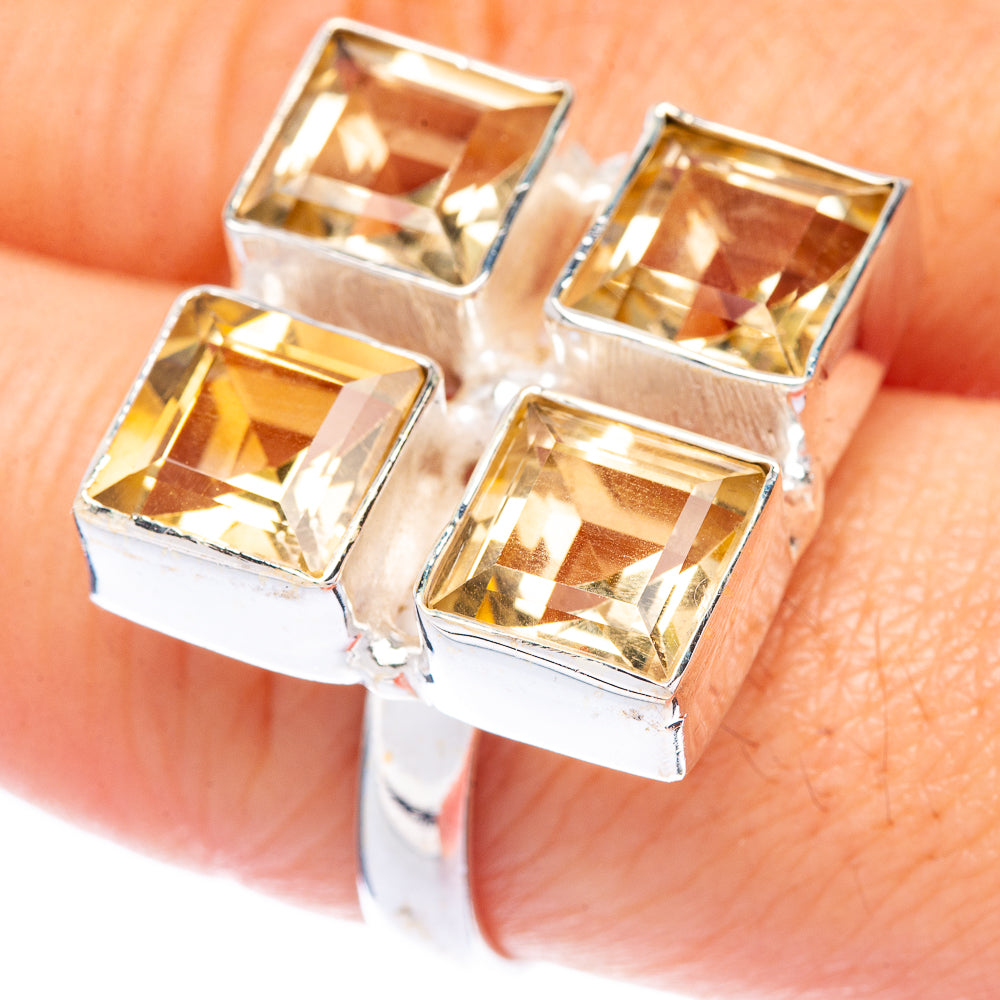 Large Faceted Citrine Ring Size 9 (925 Sterling Silver) R144808