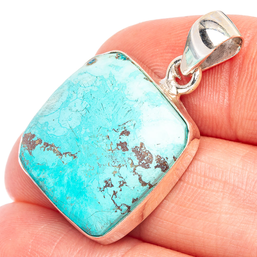 Rare Kingman Turquoise Pendant 1 1/4" (925 Sterling Silver) P44870