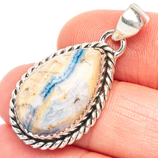 Blue Scheelite Pendant 1 3/8" (925 Sterling Silver) P43977