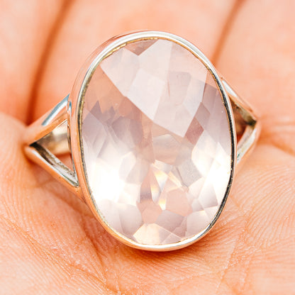 Premium Faceted Rose Quartz Ring Size 9.5 (.925 Sterling Silver)