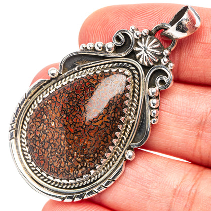 Rare Premium Dinosaur Bone Pendant 2" (.925 Sterling Silver)