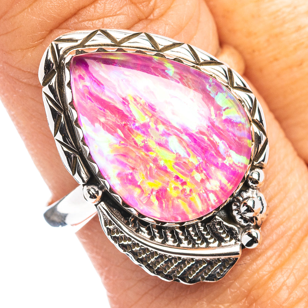 Pink Triplet Opal Ring Size 9.75 (.925 Sterling Silver)