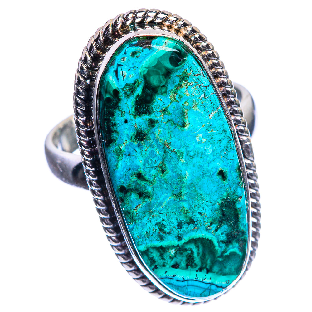 Malachite In Chrysocolla Ring Size 7 (925 Sterling Silver) R144104