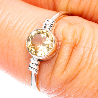 Faceted Citrine Dainty Ring Size 6.5 (925 Sterling Silver) R147032
