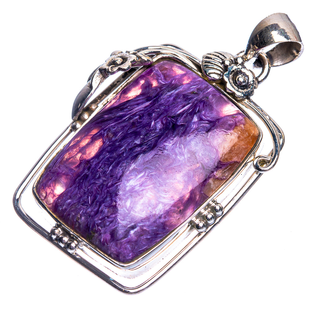 Charoite Pendant 1 3/4" (925 Sterling Silver) P39330