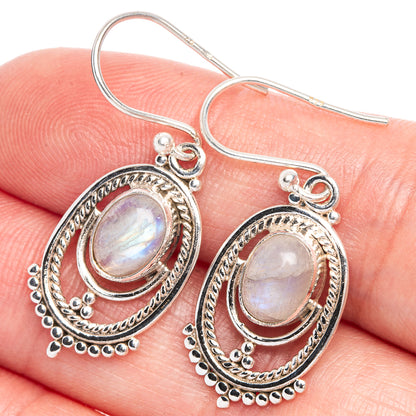 Rainbow Moonstone Earrings 1 3/8" (925 Sterling Silver) E433231