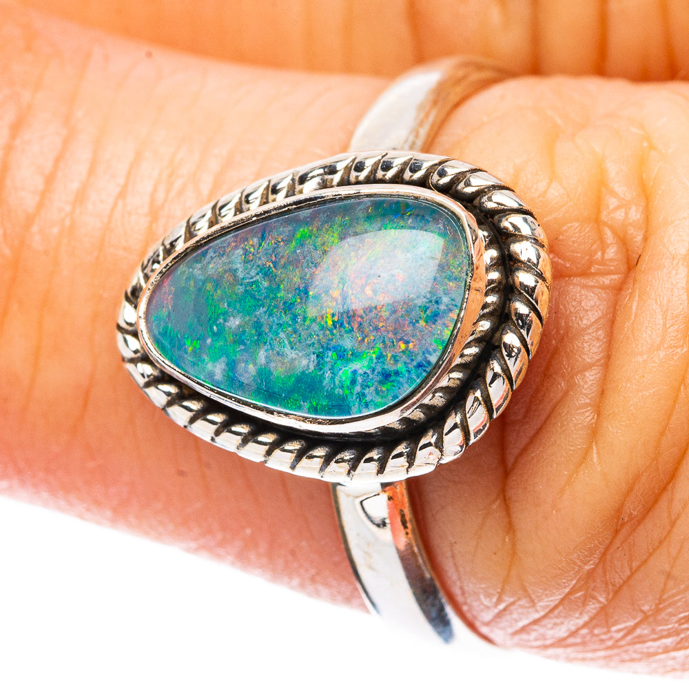 Rare Triple Opal Ring Size 7.75 (925 Sterling Silver) R4294