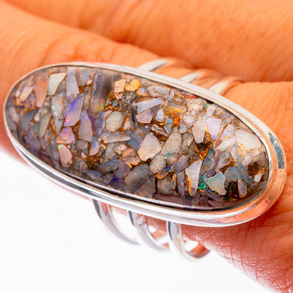 Large Brecciated Ethiopian Opal Ring Size 10.75 (925 Sterling Silver) R142201