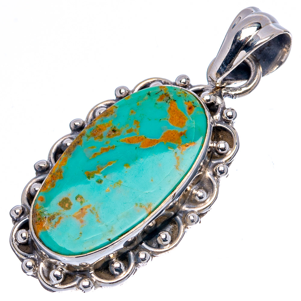 Royston Turquoise Pendant 1 3/8" (.925 Sterling Silver)