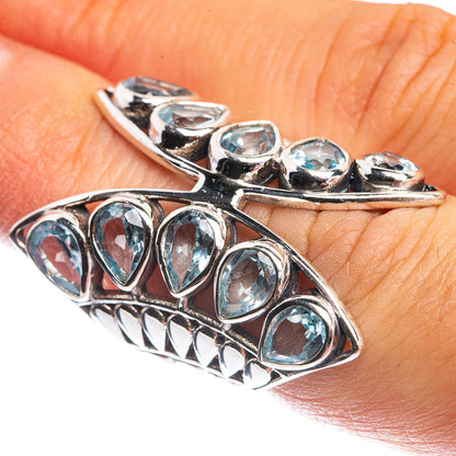 Large Blue Topaz Ring Size 5.5 (925 Sterling Silver) R144222
