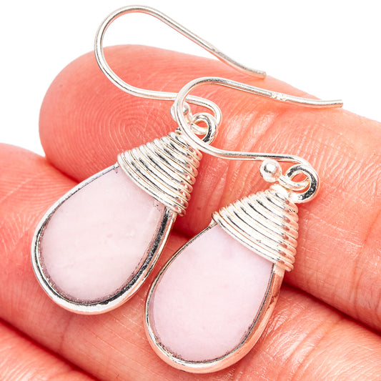 Pink Opal Earrings 1 3/8" (925 Sterling Silver) E2352