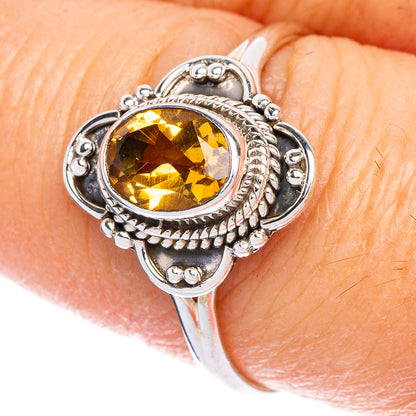 Faceted Citrine Dainty Ring Size 9 (925 Sterling Silver) R147133