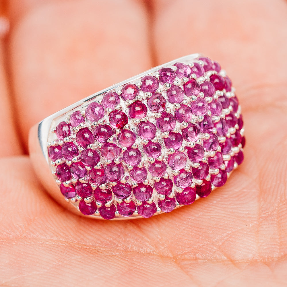 Exclusive Burmese Ruby Ring Size 8 (.925 Sterling Silver)